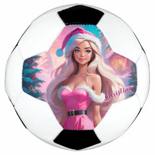 Mooi Roze Kerstmis Meisje 01 Voetbal
