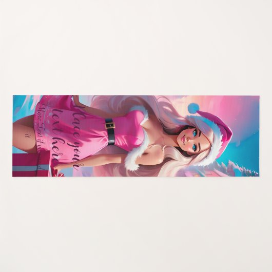 Mooi Roze Kerstmis Meisje 01 Yogamat (Voorkant (horizontaal))