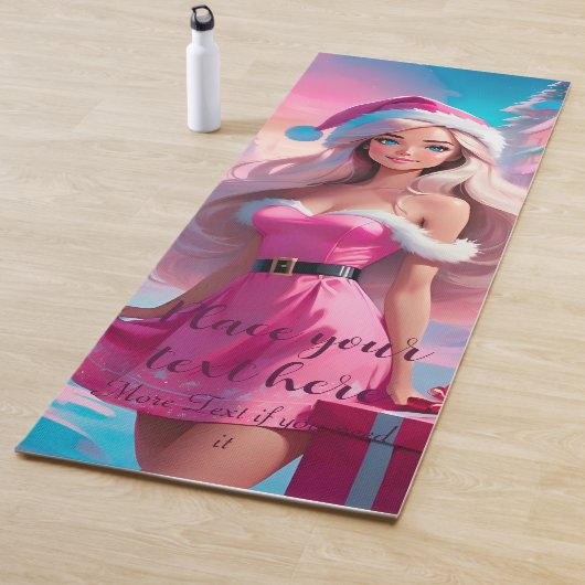 Mooi Roze Kerstmis Meisje 01 Yogamat (In situ)