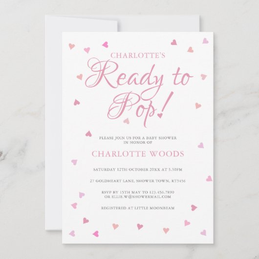Mooi Roze Liefdeshartjes Klaar om Te Knalen Baby S Kaart (Voorkant)