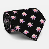 Mooi roze Lily Lotus Flower Trendy Pattern Stropdas (Opgerold)