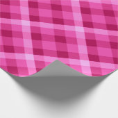 Mooi roze magenta geruite inpakpapier (Hoek)