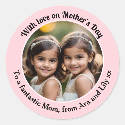 Mooi Roze Moederdag Foto Stickers (Voorkant)