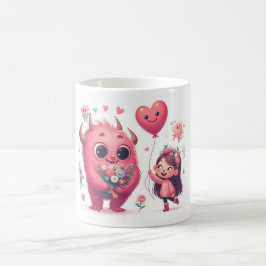 Mooi roze monster en het meisje koffiemok