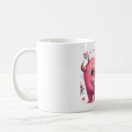 Mooi roze monster en het meisje koffiemok (Links)
