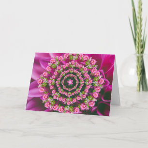 Mooi Roze Paars Groen Tuin Bloemen Kerstmis Kaart