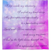 Mooi Roze/Paarse Reiniging Mantra ontwerp Douchegordijn (Voorkant)