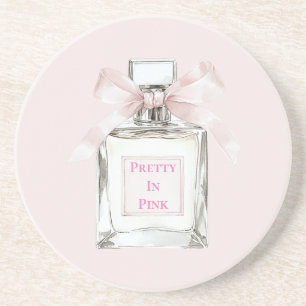 Mooi roze parfumfles strik   zandsteen onderzetter