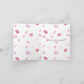 Mooi Roze Perzik Roos Bloemblaadjes Waterverf Beda Bedankkaart (Binnen)