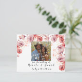 Mooi Roze, Perzikdons, Waterkleur Bruiloft Save The Date (Staand voorkant)
