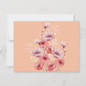 Mooi Roze, Perzikdons, Waterkleur Bruiloft Save The Date (Achterkant)