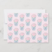 Mooi Roze Pioenrozen Aardappelbeker Bruidsdouche Bedankkaart (Achterkant)