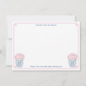 Mooi Roze Pioenrozen Porseleinen Bruidsdouche Vaas Bedankkaart (Voorkant)