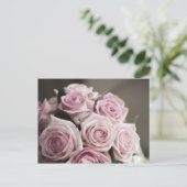 Mooi roze roos boeket briefkaart (Staand voorkant)