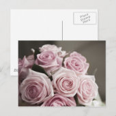 Mooi roze roos boeket briefkaart (Voorkant / Achterkant)