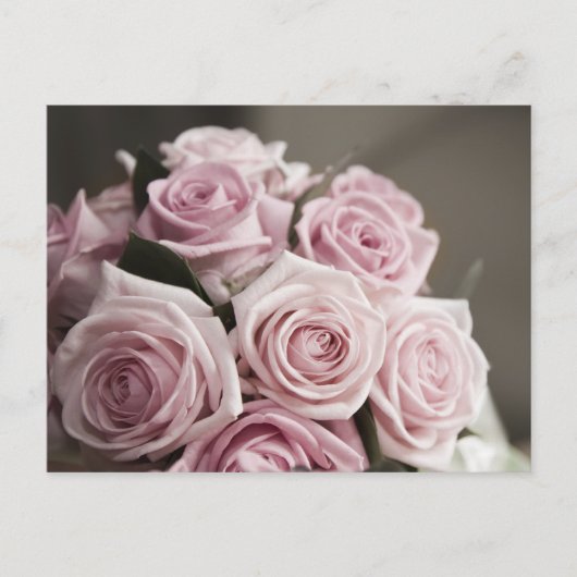Mooi roze roos boeket briefkaart (Voorkant)