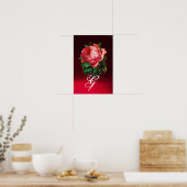 MOOI ROZE ROOS MONOGRAM POSTER (Keuken)