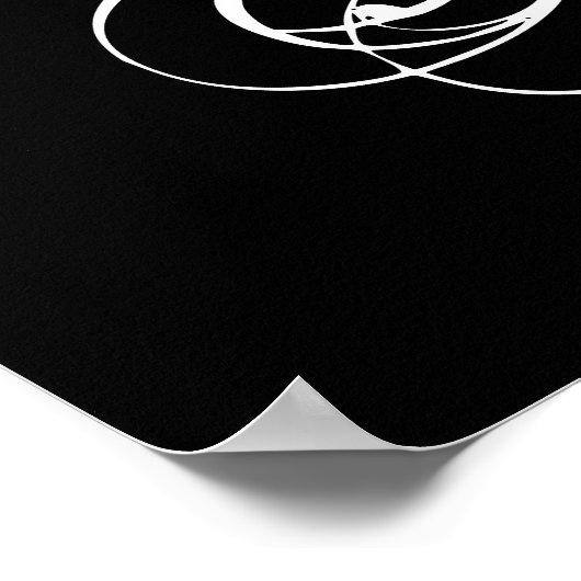 MOOI ROZE ROOS MONOGRAM POSTER (Hoek)