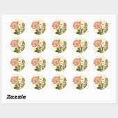 Mooi  Roze Rose Antiek Botanisch Ronde Sticker (Vel)