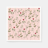 Mooi Roze Rozen Bloem Bruidsdouche Servetten (Voorkant)