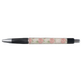 Mooi roze rozen en stippen monogram pen (Voorkant)