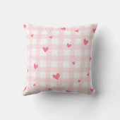 Mooi roze ruit & harten Monogram baby nursery Kussen (Achterkant)
