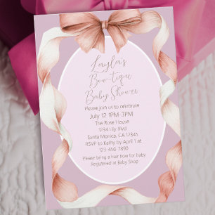 Mooi Roze Strik Boetiek Baby Shower Kaart