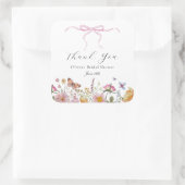 Mooi roze strik wilde bloem bruidsfeest feestgunst vierkante sticker (Tas)