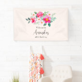 Mooi roze ventilator Bouquet Birthday Welkom Spandoek (Insitu)