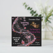 Mooi Roze Viering Kerst Feest Leuk Kaart (Staand voorkant)