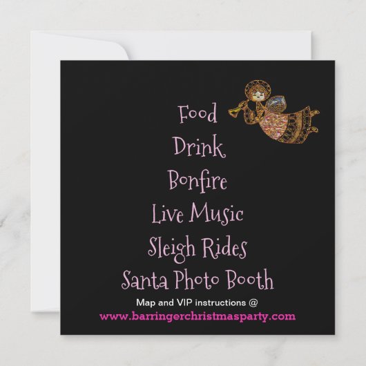 Mooi Roze Viering Kerst Feest Leuk Kaart (Achterkant)