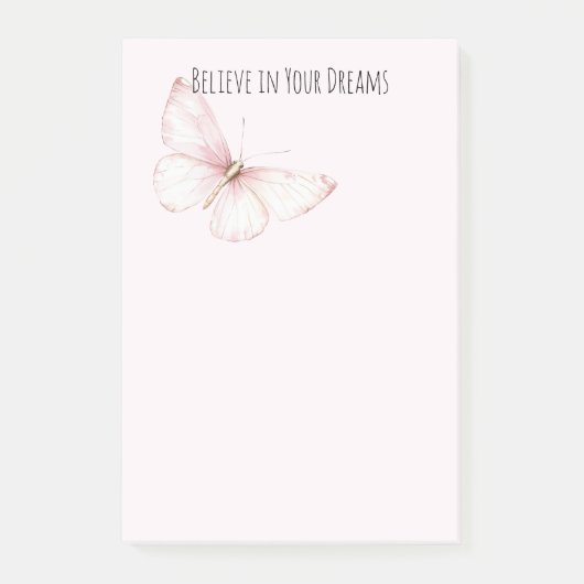 Mooi Roze Vlinder Geloof in Dromen Post-it® Notes (Voorkant)