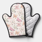 Mooi Roze Vlinder Patroon Ovenwant (Voorkant / Achterkant)