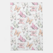 Mooi roze vlinderpatroon theedoek (Verticaal)