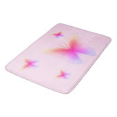 Mooi roze vlinderprint op roze badmat (Gekanteld)