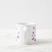 Mooi Roze Vlinders Aangepaste Naam Espresso Kop (Achterkant)
