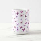 Mooi Roze Vlinders Aangepaste Naam Koffiemok (Center)