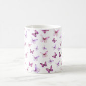Mooi Roze Vlinders Aangepaste Naam Koffiemok (Center)