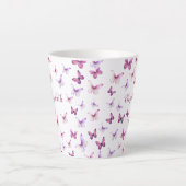Mooi Roze Vlinders Aangepaste Naam Latte Mok (Voorkant)