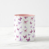 Mooi Roze Vlinders Aangepaste Naam Mok (Midden)