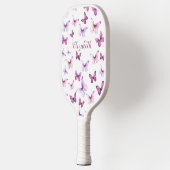 Mooi Roze Vlinders Aangepaste Naam Pickleball Paddle (Links)