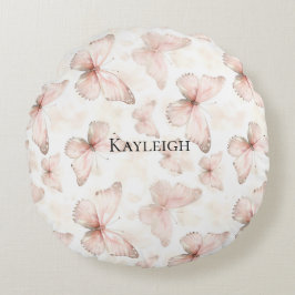 Mooi Roze Vlinders Baby Shower Rond Kussen