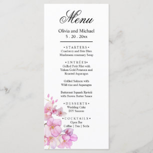 Mooi roze waterverf kersenbloesems script menu