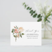 Mooi roze witte bloemige 100e verjaardag Bedankt Briefkaart (Staand voorkant)