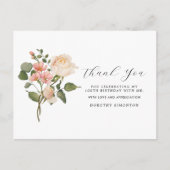 Mooi roze witte bloemige 100e verjaardag Bedankt Briefkaart (Voorkant)