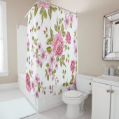 Mooi  rozen bloemenpatroon douchegordijn (In situ)