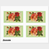 Mooi rozenboeket rechthoekige sticker (Vel)