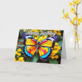 Mooi rustend vlinderontwerp kaart (Gele Bloem)