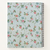 Mooi rustiek vintage bloempatroon met monogram notitieboek (Achterkant)