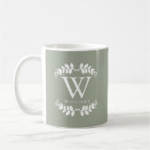 Mooi Sage Green Monogram Koffiemok (Links)
